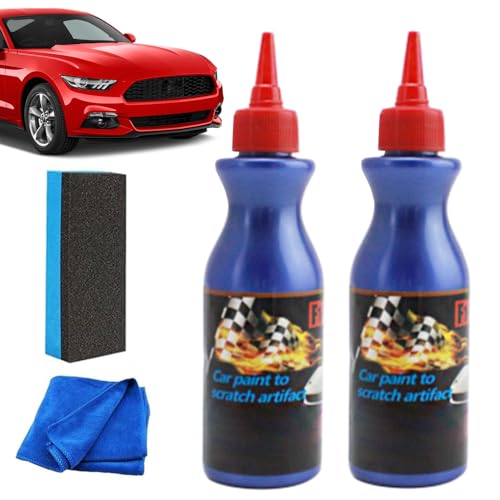 Cera de reparación de arañazos para coche, kit de eliminación de arañazos de cera de coche, reparación de arañazos de pintura de coche, pulidor de rejuvenecimiento de coche, pasta de reparación de arañazos para todos los acabados de pintura automática (2 piezas)