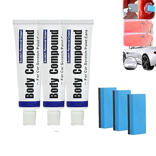 Body Compound Car Scratch Remover,Professional Car Scratch Repair Agent,Auto Body Compound With Polishing Grinding Paste,Car Scratch Repair Polishing Wax,Auto Body Paint Scratch Repair (3 pcs)