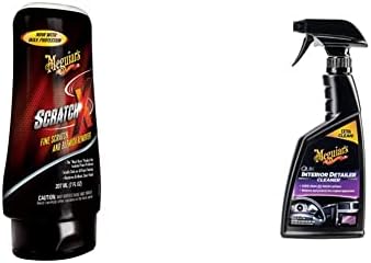 MEGUIAR’S DKO G10307 ScratchX 2.0 Eliminador de Rayones + Oficial Detallador para Interiores G13616 473 ml