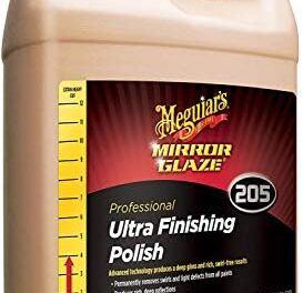 Meguiar’s Professional Ultra Acabado Pulidor M20501 – Removedor de arañazos y remolinos, esmalte de detalles de alto brillo para un brillo de coche para uso a mano, pulidor DA o rotativo, 128 onzas, 1