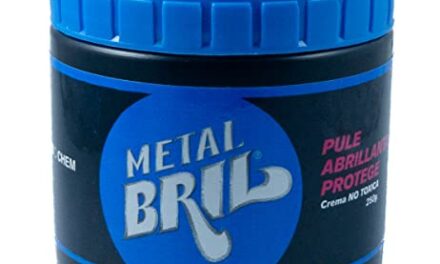 Crema pulidora multiusos Metal Bril, 250Gr. Para uso en: Metales, faros, pinturas y parabrisas