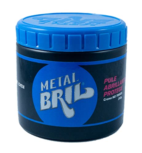 Crema pulidora multiusos Metal Bril, 250Gr. Para uso en: Metales, faros, pinturas y parabrisas