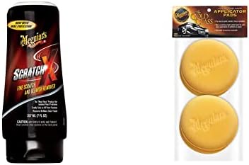 MEGUIAR’S DKO G10307 ScratchX 2.0 Eliminador de Rayones + Oficial Gold Class Esponjas Aplicadores W0004 4 Piezas