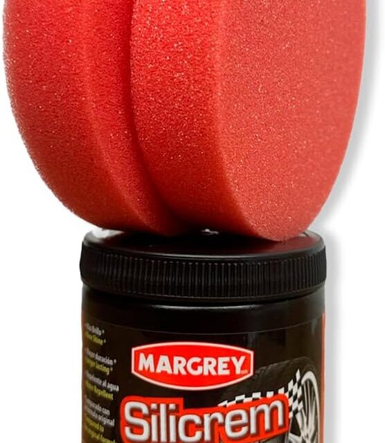 Margrey Silicrem 300 g, abrillantador de protección UV para plástico, con Esponja aplicadora