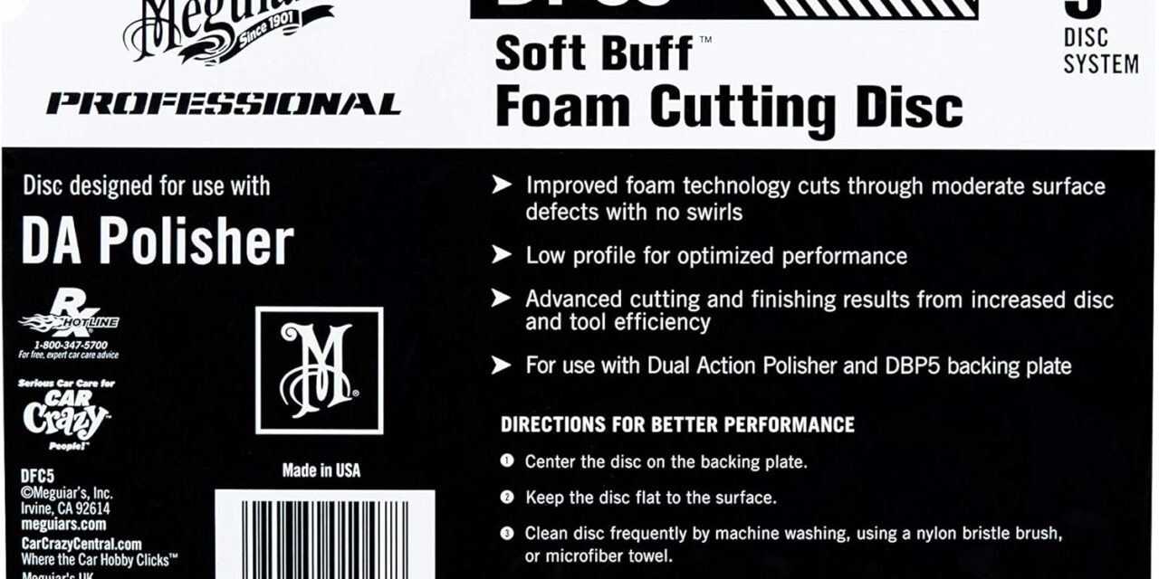 Meguiar’s DFC5 Soft Buff DA (doble acción), disco de corte de espuma de 5 pulgadas, 1 paquete